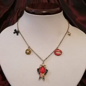 Rare Vintage Betsey Johnson Vampire Bat Necklace